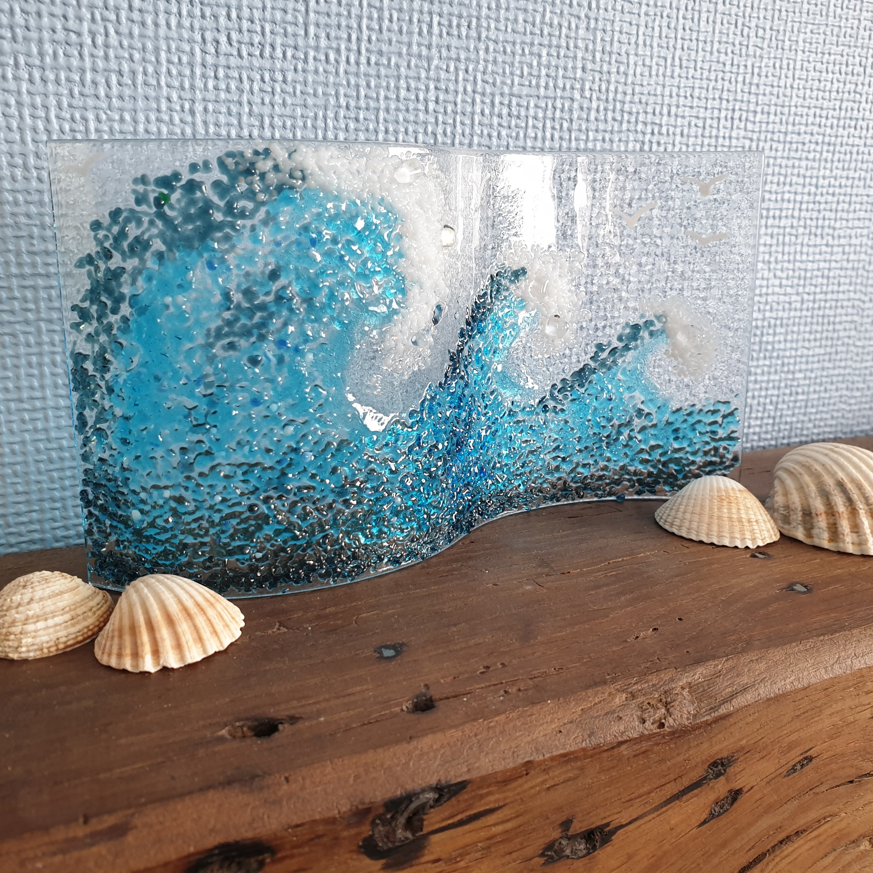 Freestanding Fused Glass Waves