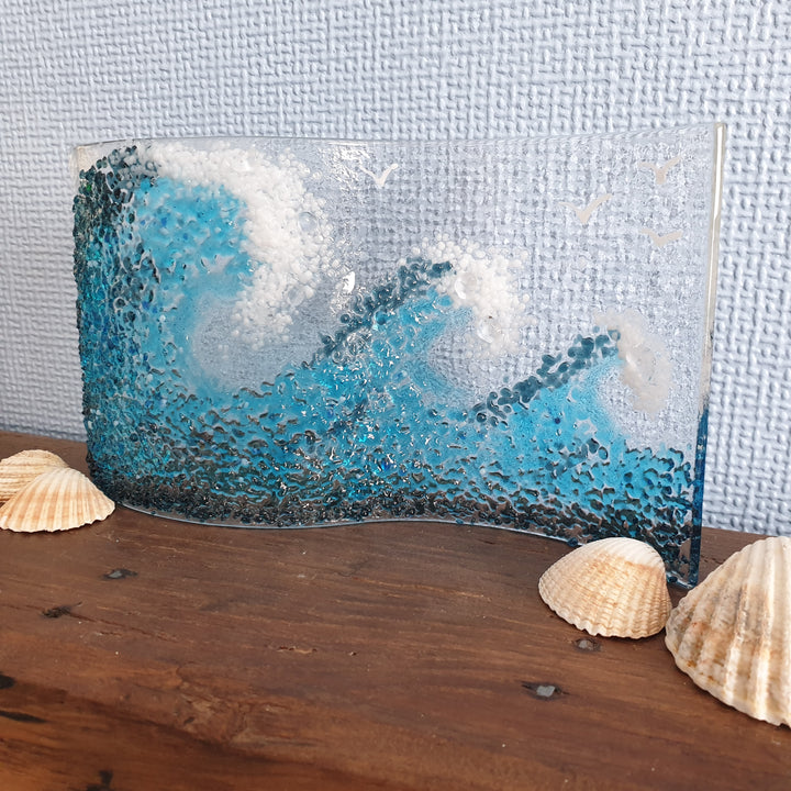 Freestanding Fused Glass Waves