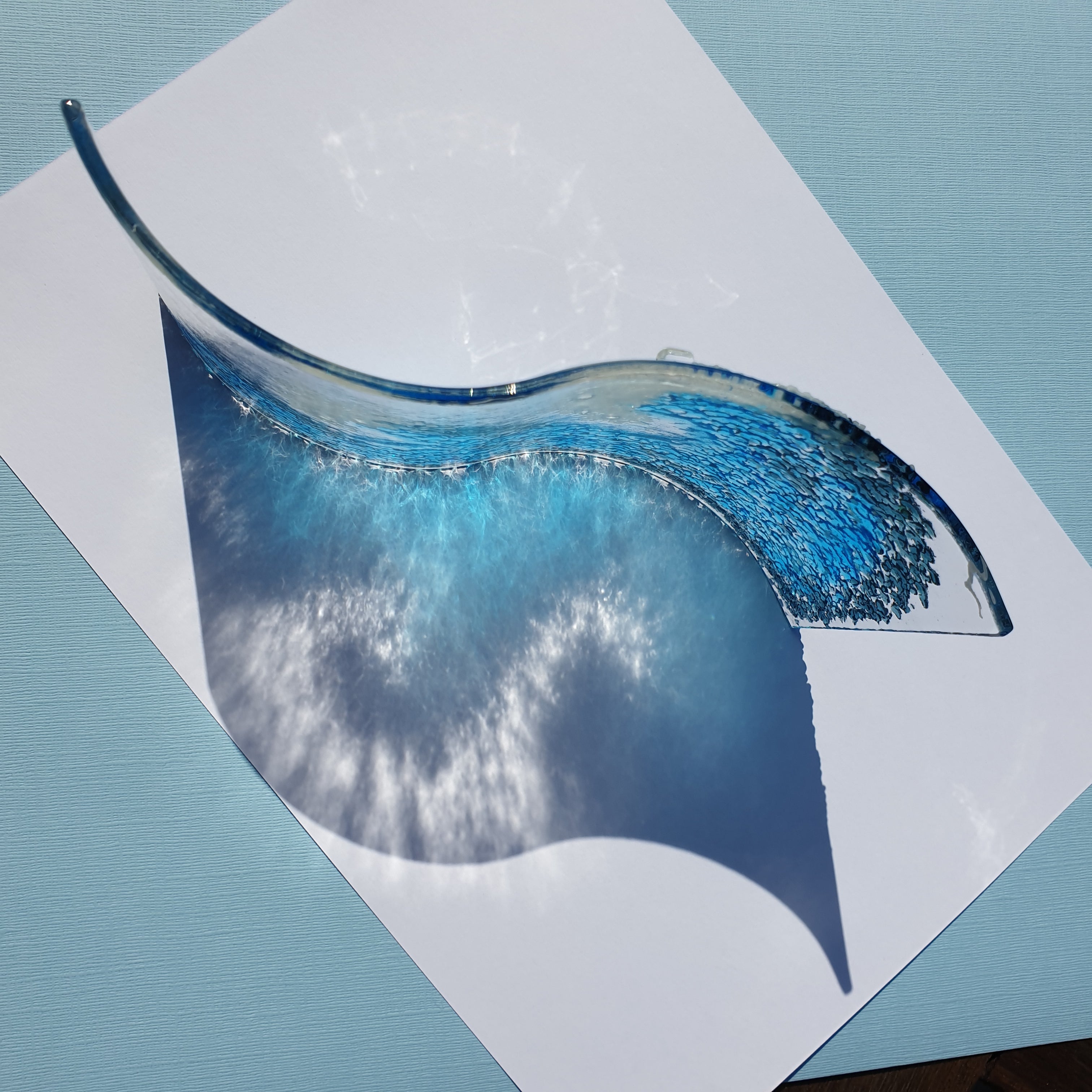 Freestanding Fused Glass Waves