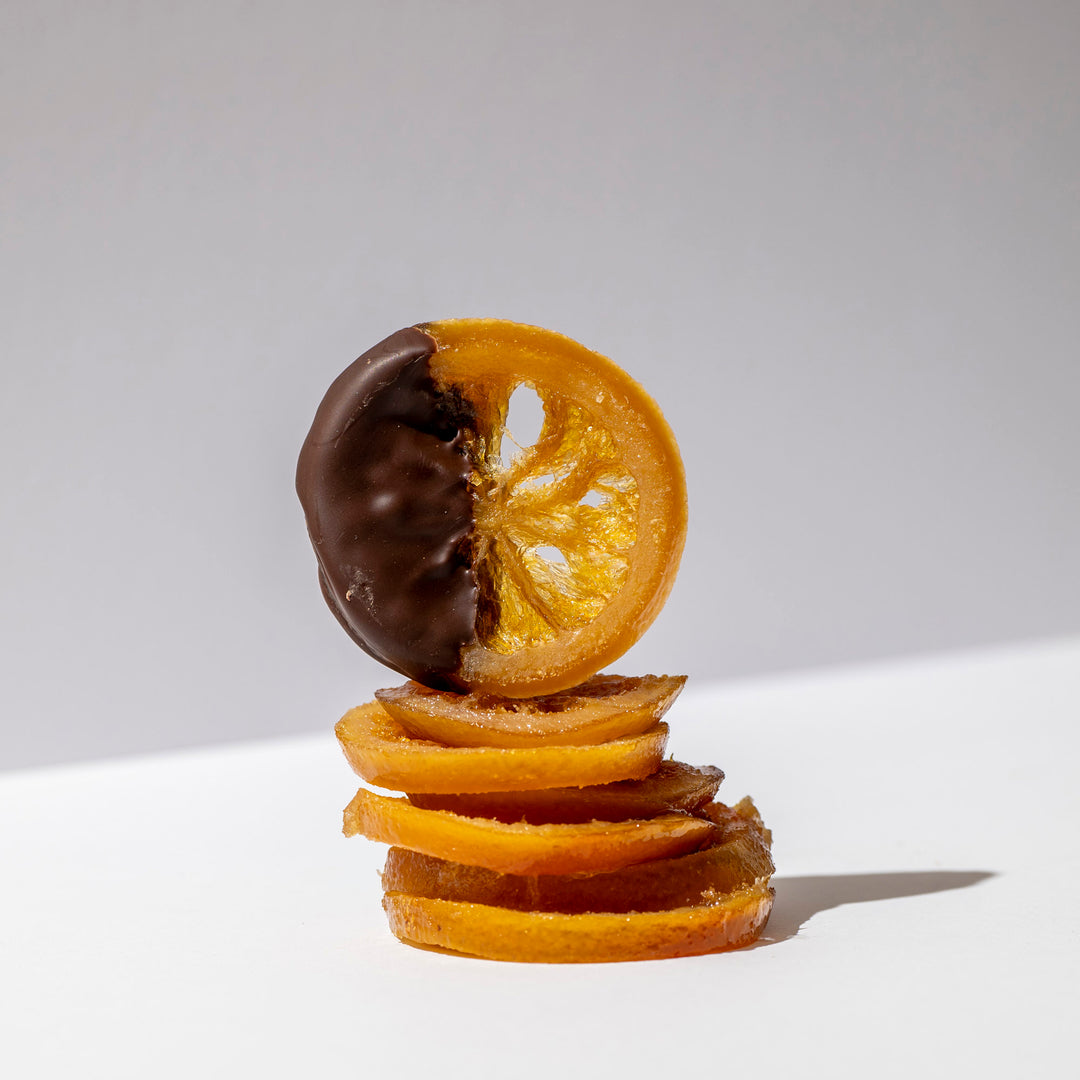 Dipped Orange Confit slices 