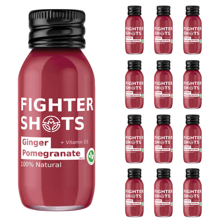 Fighter Shots Ginger + Pomegranate Shot + Vitamin D single or cases 12x60ml