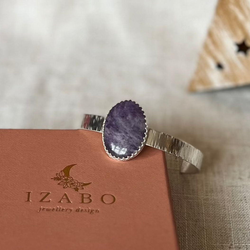 Lepidolite Adjustable Bangle