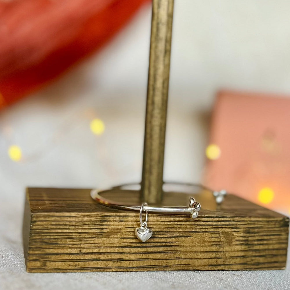 Recycled Sterling Silver Bracelet with Heart charm