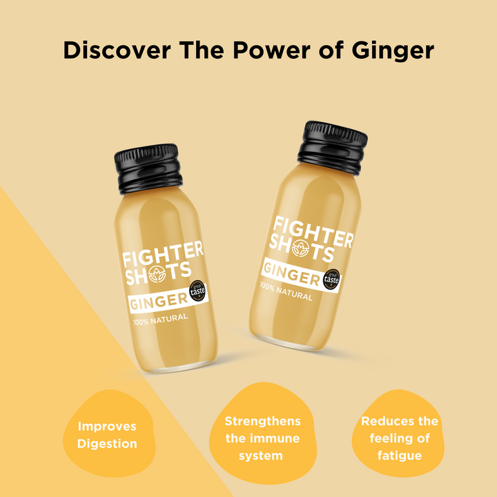 Ginger -  27g organic cold pressed ginger in every bottle, 6 or 12 x 60ml