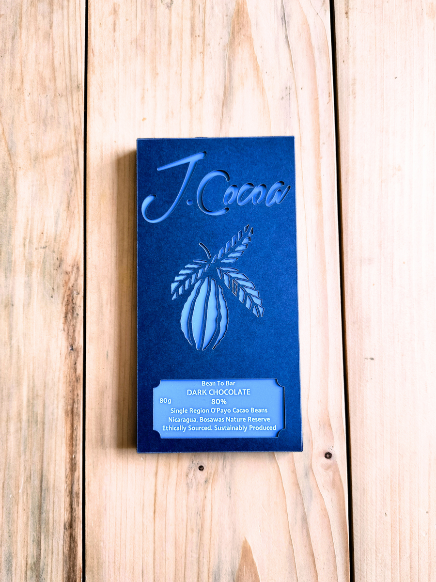 80% Dark Chocolate, Organically Grown O'Payo Cocoa Variety - 80g