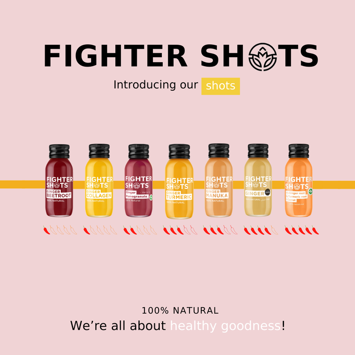 Fighter Shots Ginger + Pomegranate Shot + Vitamin D single or cases 12x60ml