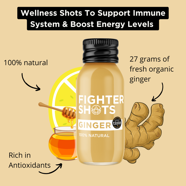 Ginger -  27g organic cold pressed ginger in every bottle, 6 or 12 x 60ml