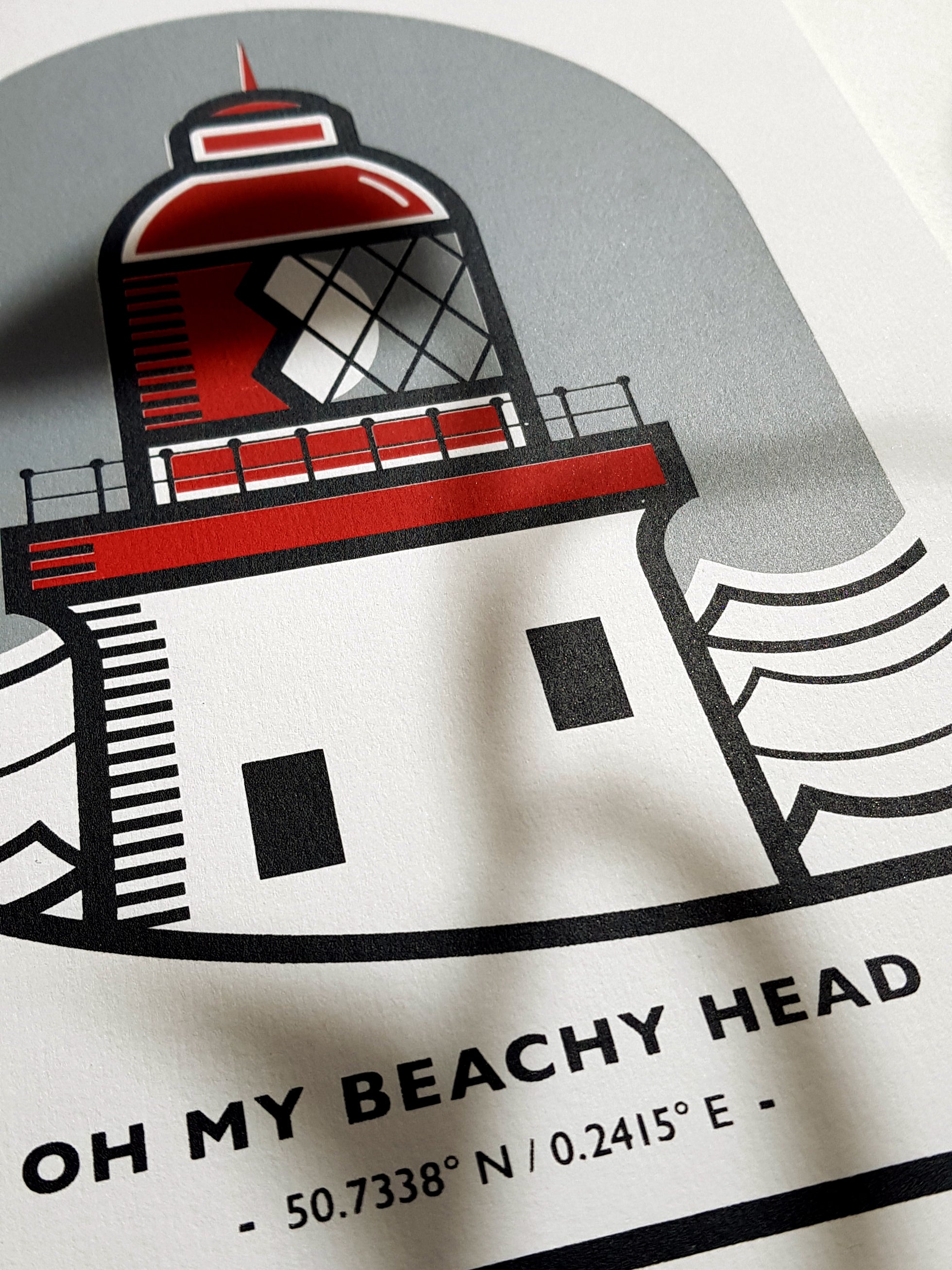 "Oh My Beachy Head" STORMY EASTBOURNE (SCREEN PRINT)