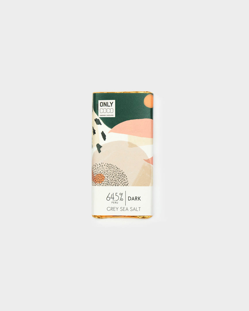 Grey Sea Salt Dark Chocolate Bar - 64.5% Peruvian