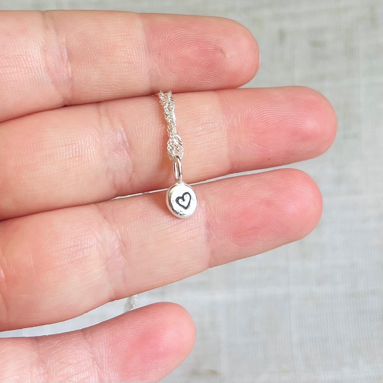Recycled Silver Heart nugget necklace