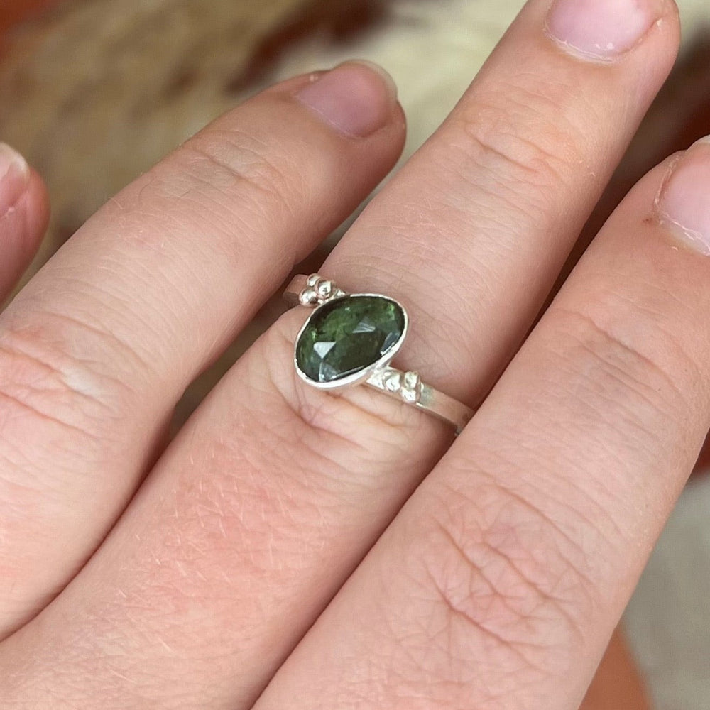 Green Tourmaline Sterling Silver ring