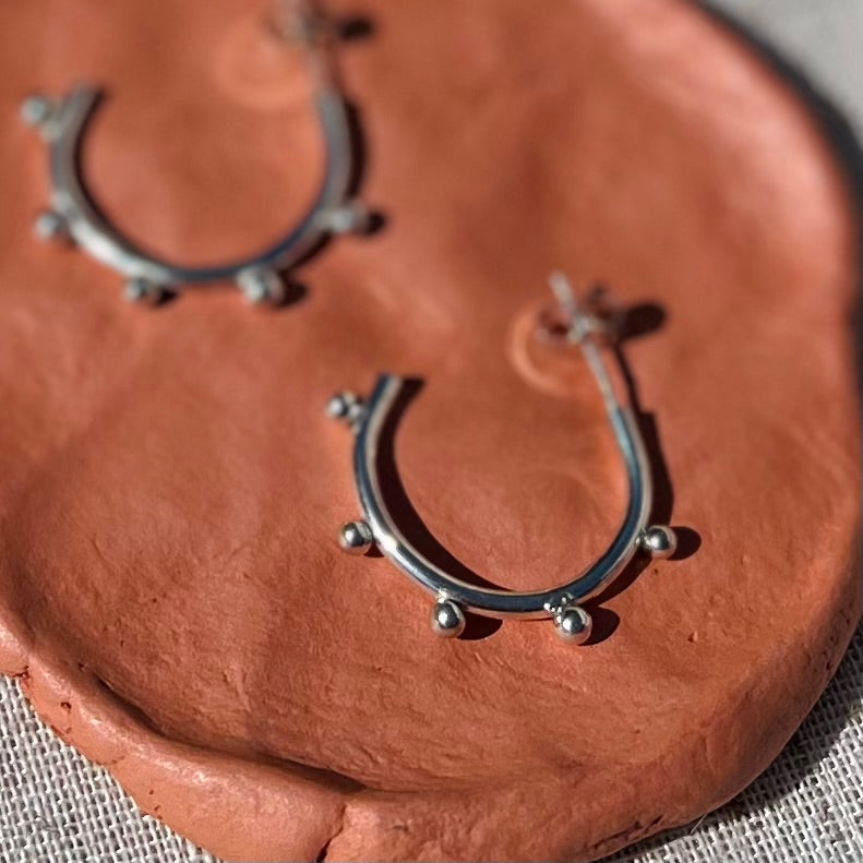 Recycled Sterling Silver Boho Hoops