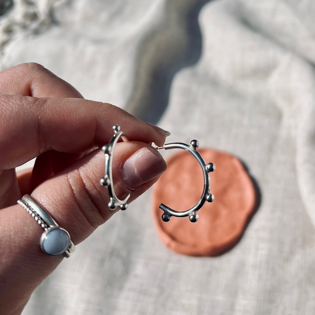 Recycled Sterling Silver Boho Hoops