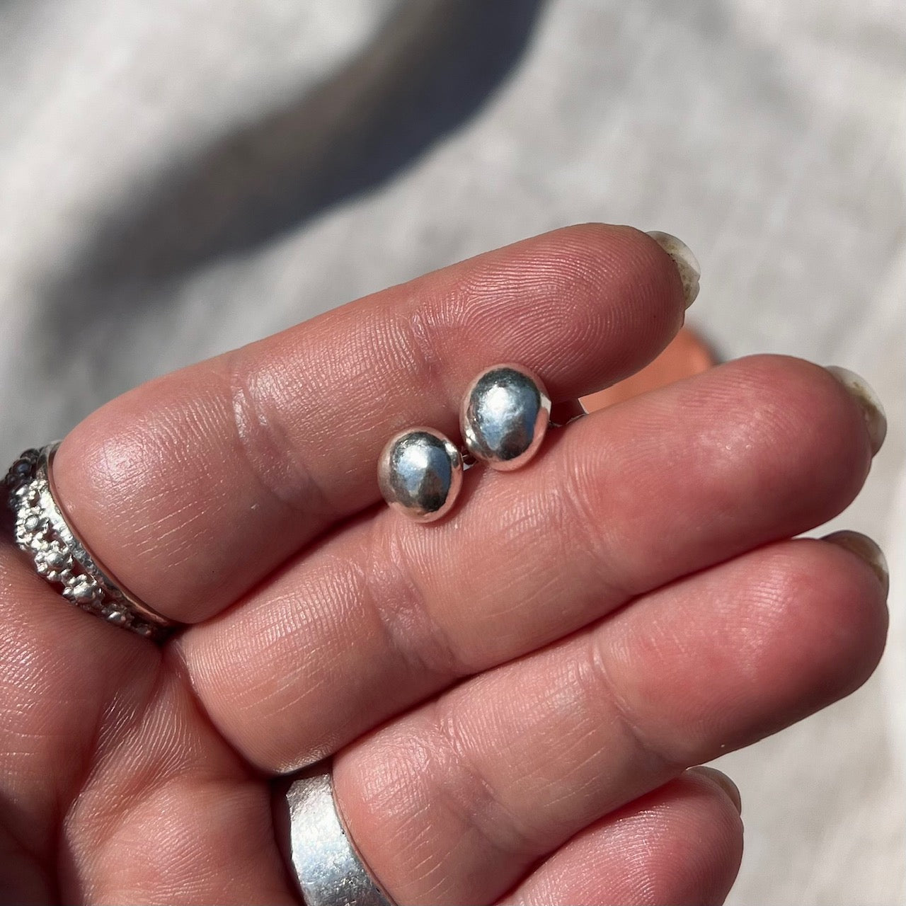 Recycled Sterling Silver Bubble Studs