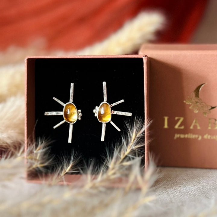 Sunshine Citrine Stud Earrings