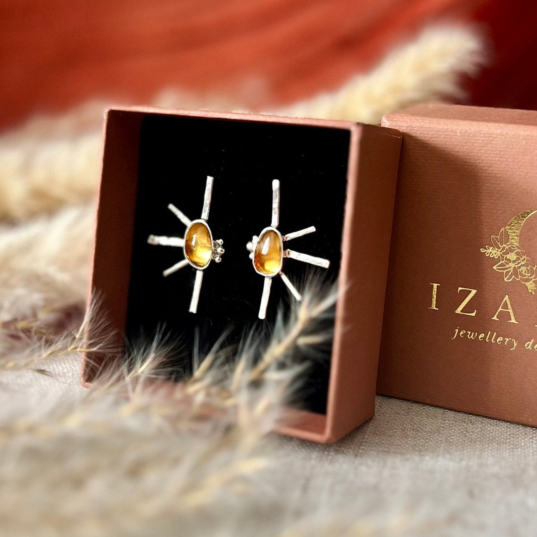 Sunshine Citrine Stud Earrings