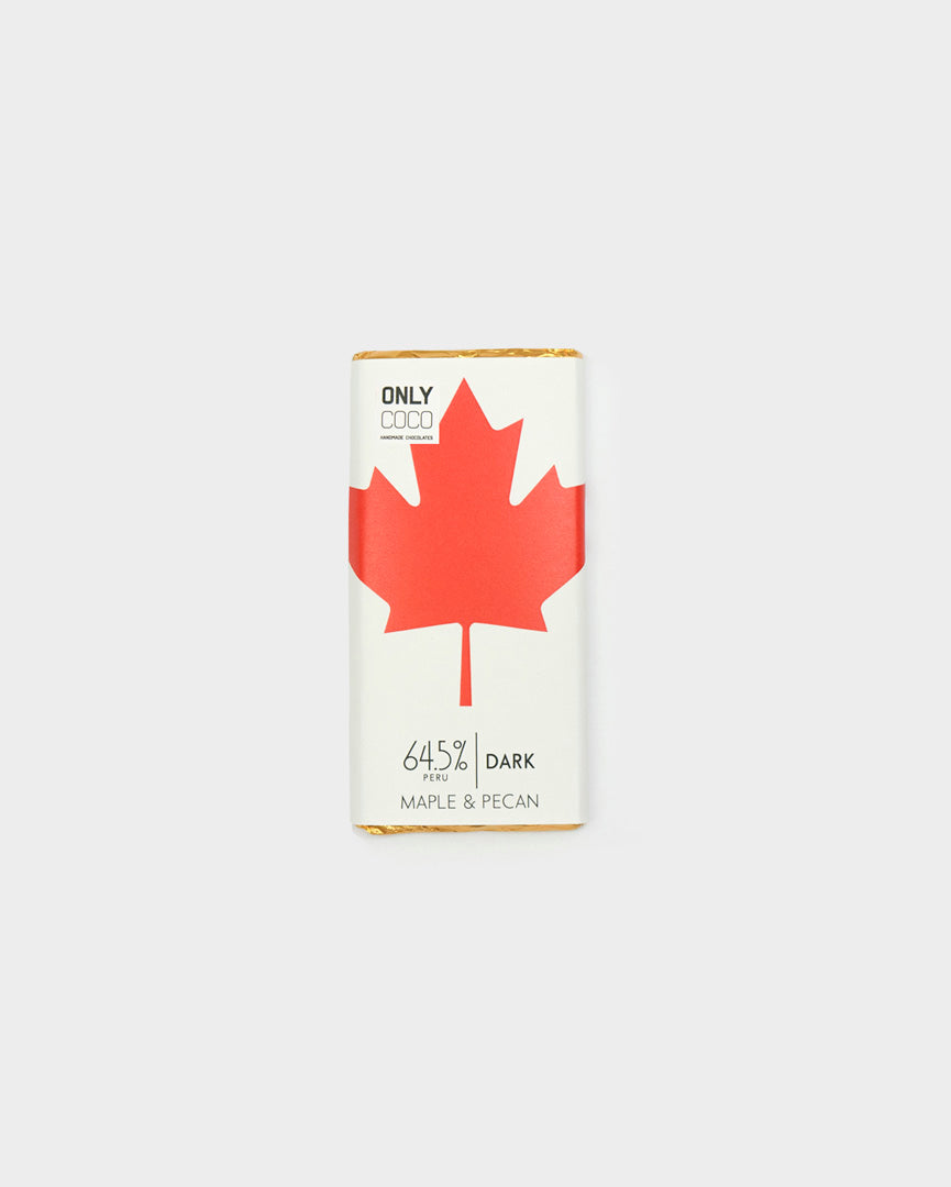 Maple & Pecan Dark Chocolate Bar - 64.5% Peruvian