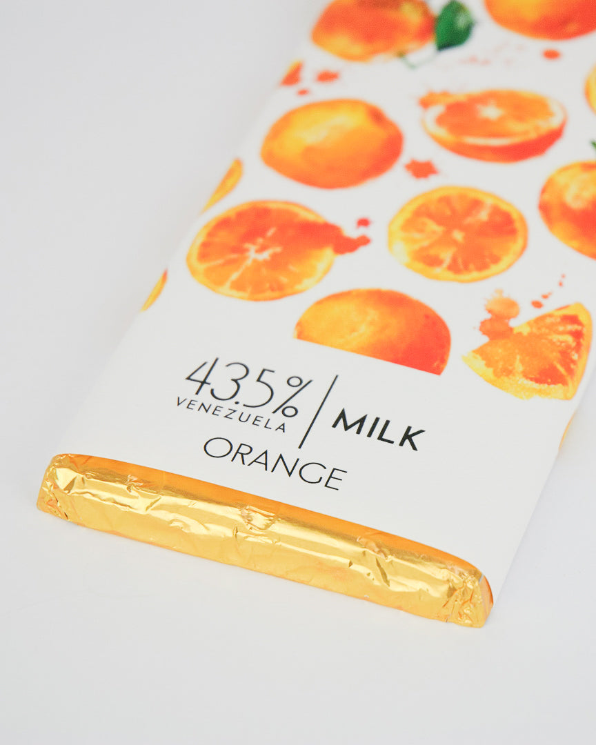 Orange Milk Chocolate Bar - 43.5% Venezuelan