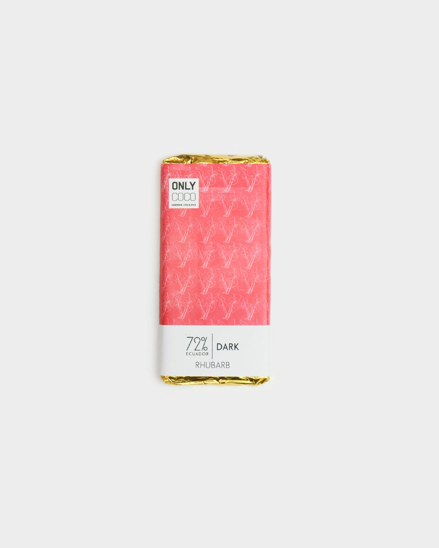 Rhubarb Curd Dark Chocolate Bar - 72% Ecuadorian