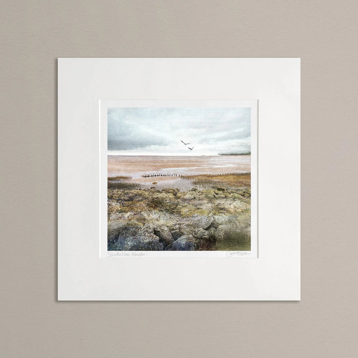 Tayport print in mount on beige background