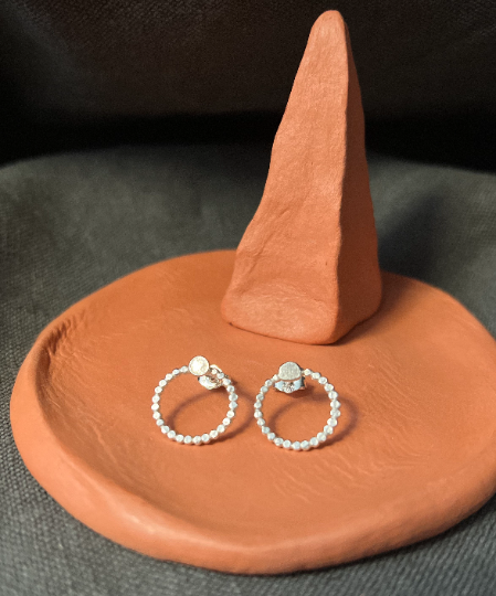 Recycled Sterling Silver Beaded Circle Stud Earrings