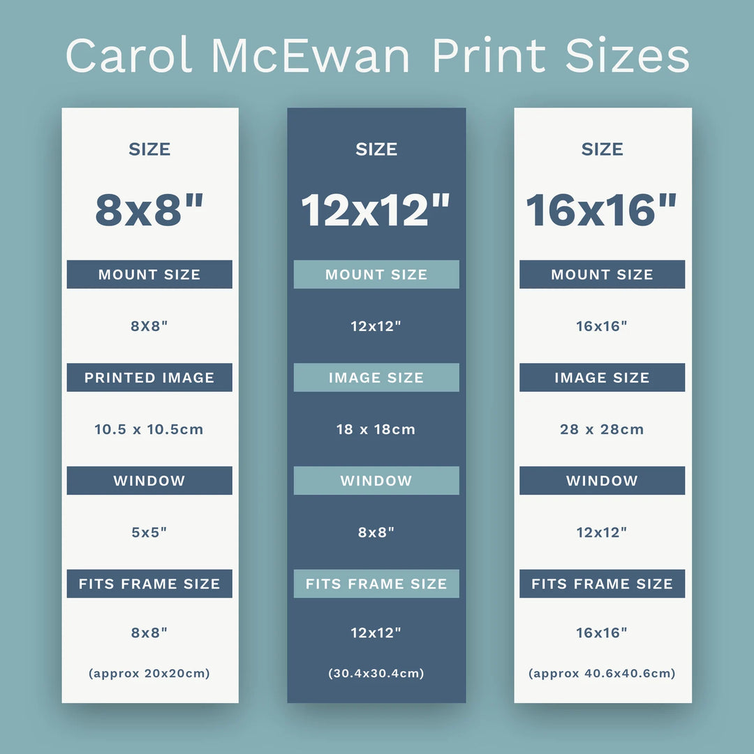 Print Sizes for Carol McEwan Artwork