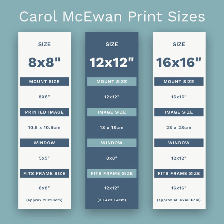 Print Sizes for Carol McEwan Artwork