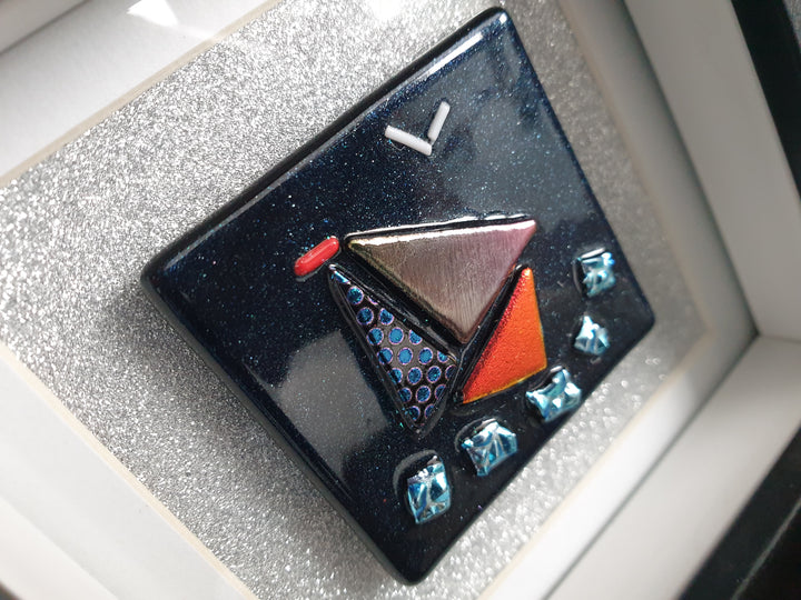 Small Fused Glass Picture of Sailing Boat