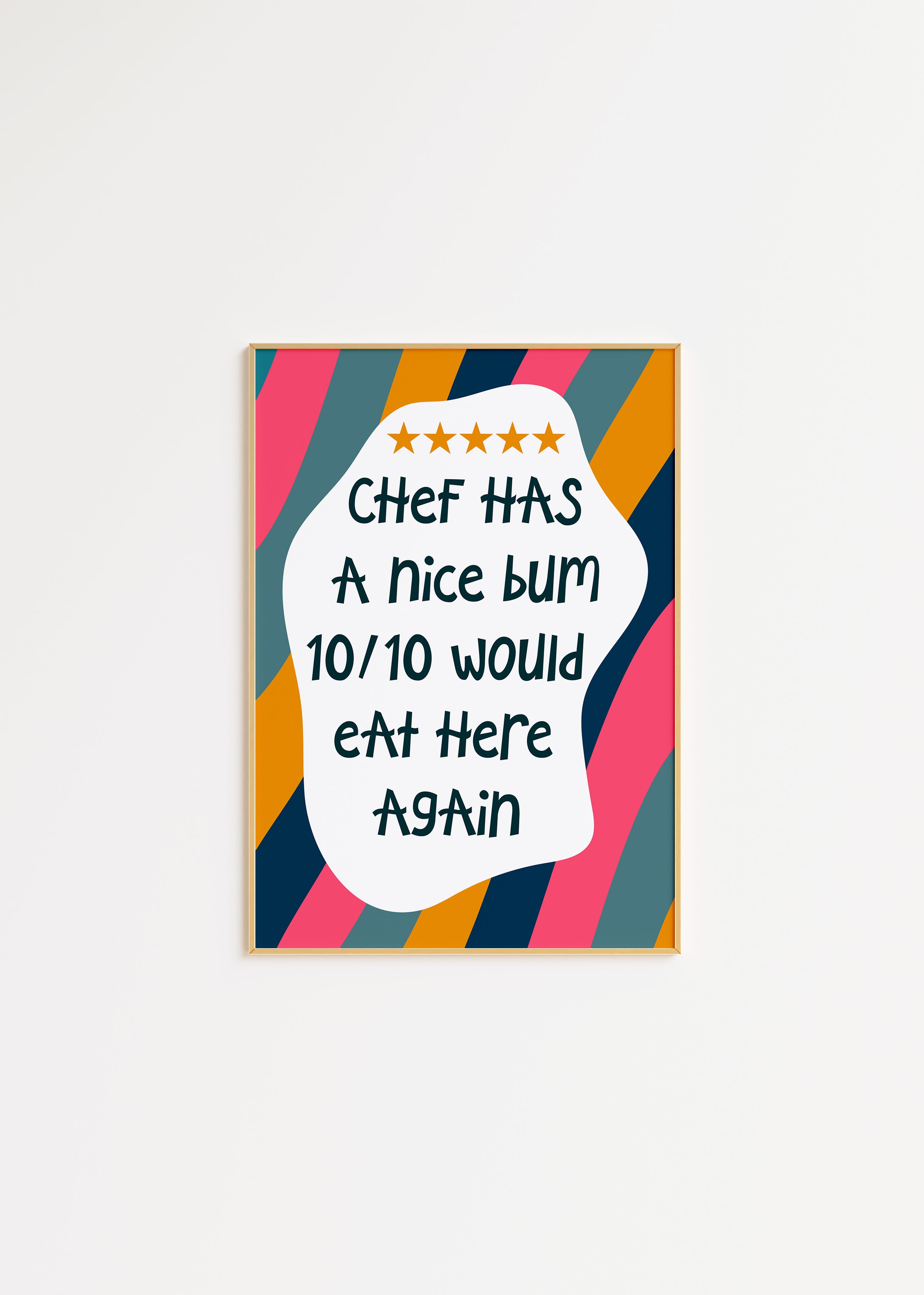 Chef Was Cute Print in A3